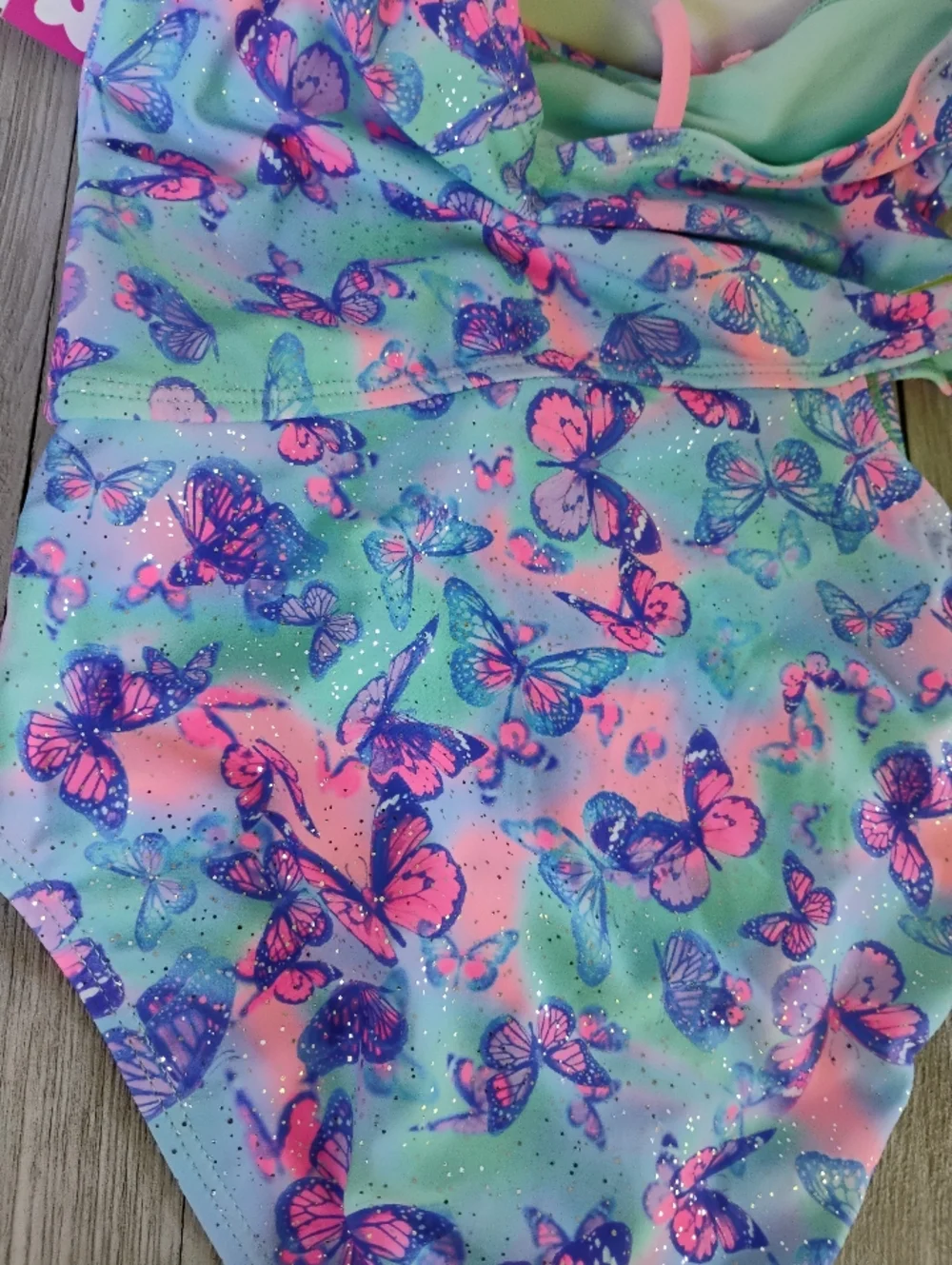 Limited Too One Piece Girls Swimsuit Butterfly 10/12 & FREE SWIM GOGGLES NWT